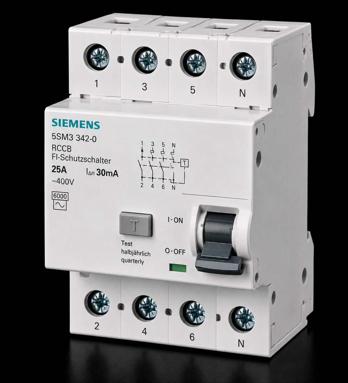 SIEMENS 5SM3 342-0 25A 30mA Kaçak Akım Koruma Rölesi