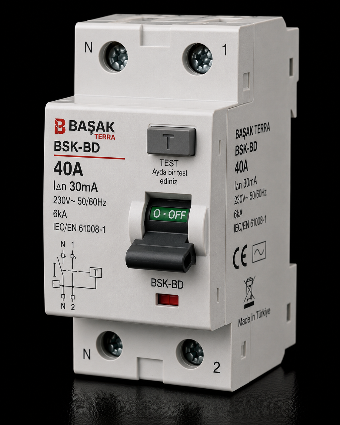 BAŞAK TERRA BSK-BD 40A 6kA Kaçak Akım Koruma Şalteri