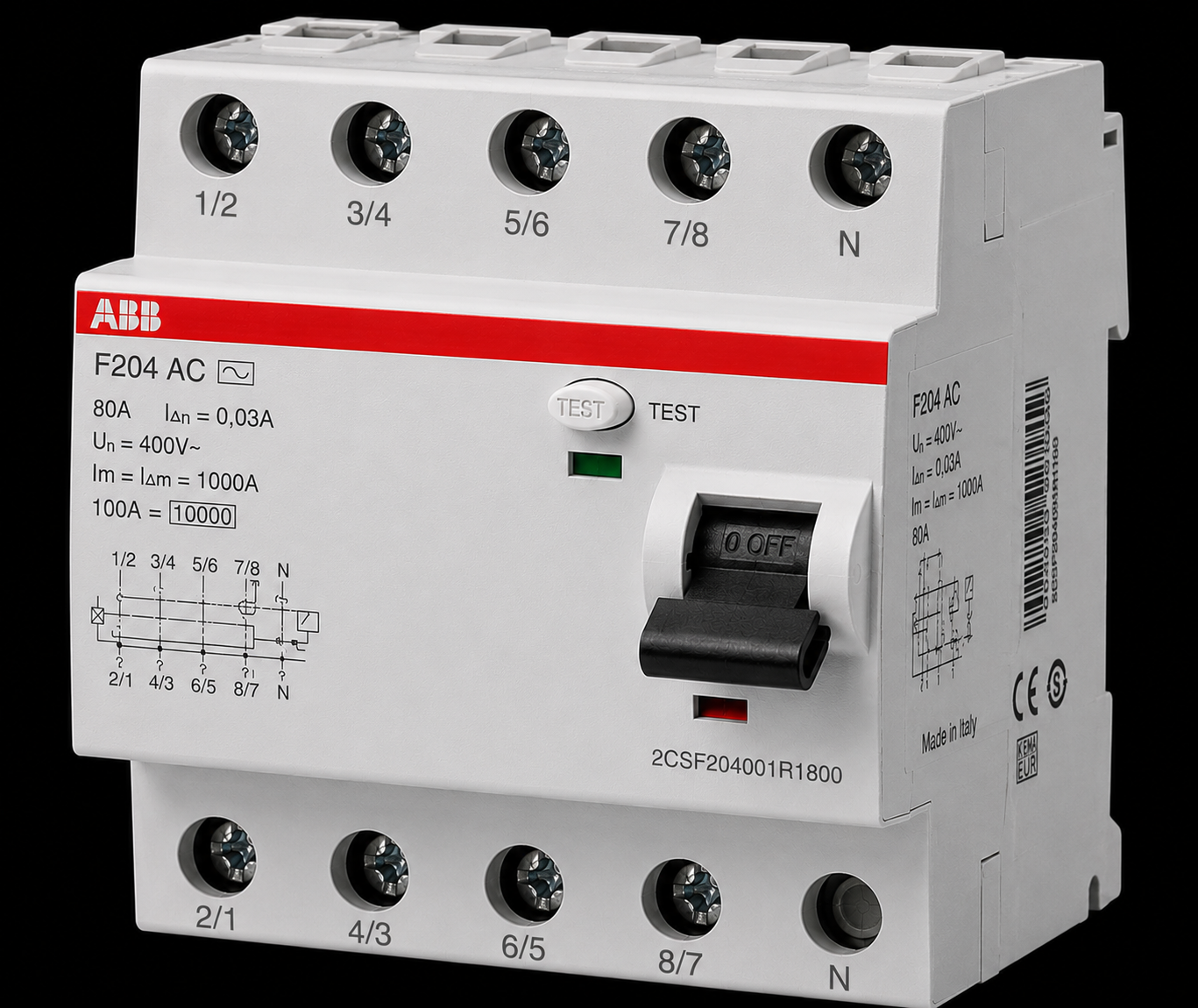 ABB F204 AC 80A 30mA Kaçak Akım Koruma Rölesi Trifaze