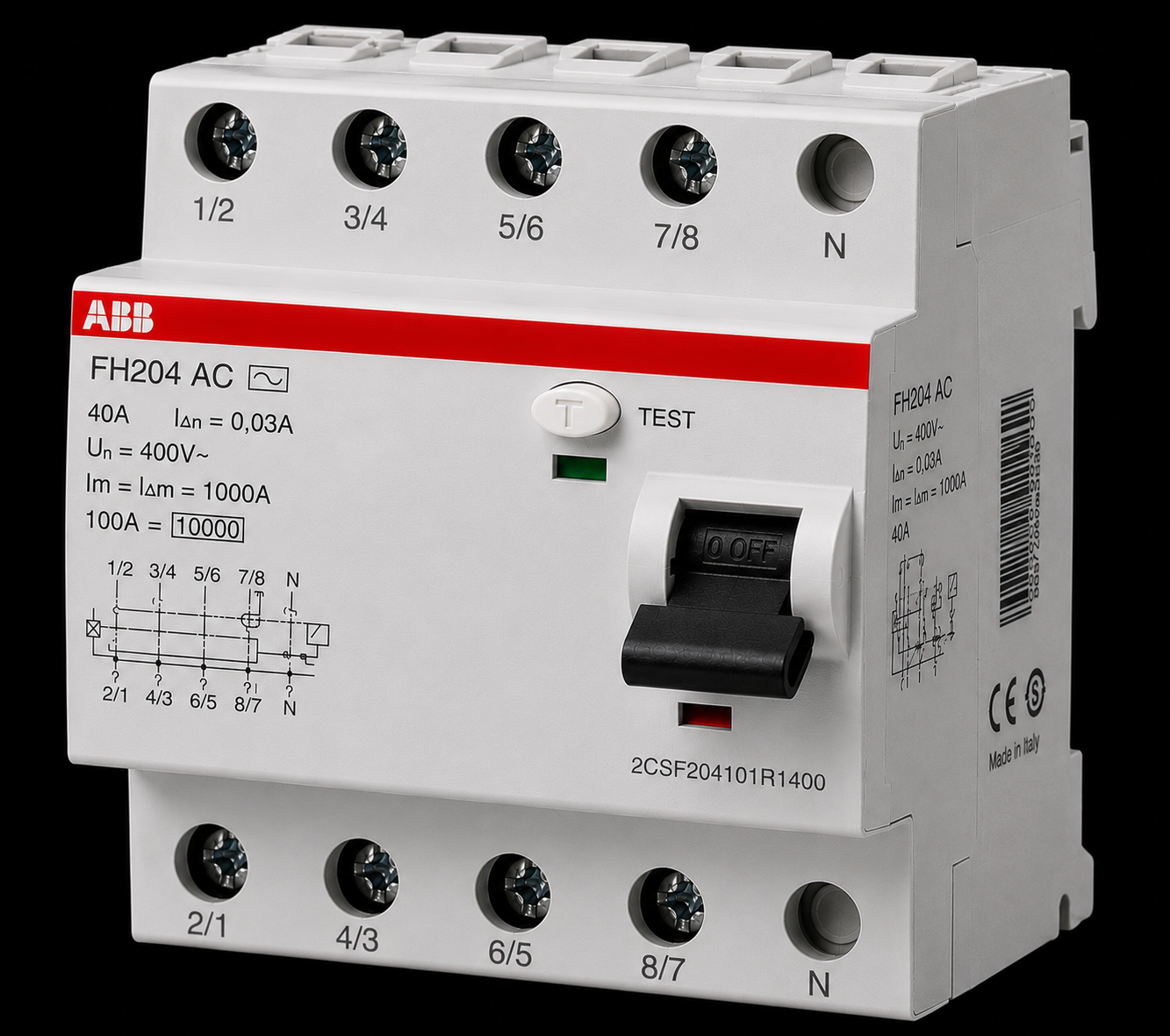ABB FH204 AC 40A 30mA Kaçak Akım Koruma Rölesi Trifaze